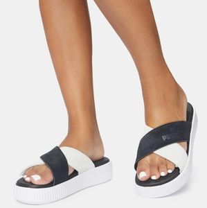NWT Puma Two Tone Suede Platform Slides